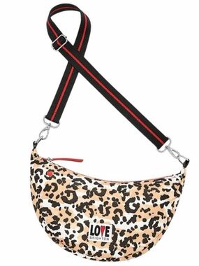 Brighton Spotted Love Swing Bag Animal Print with Red Accents NWT